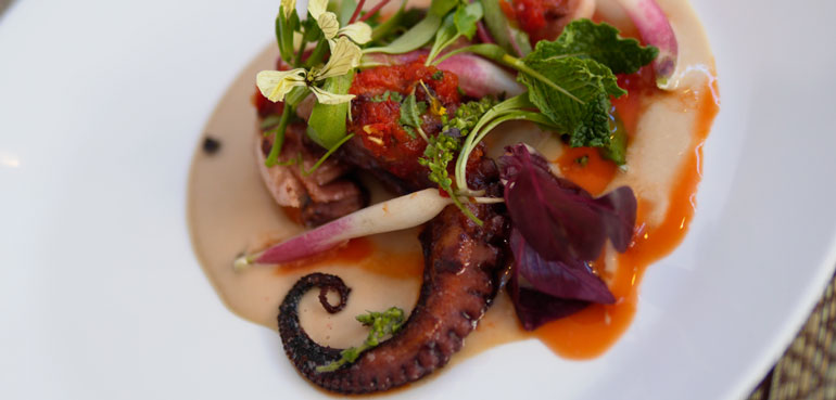 CHARRED OCTOPUS with house made Sambal sauce